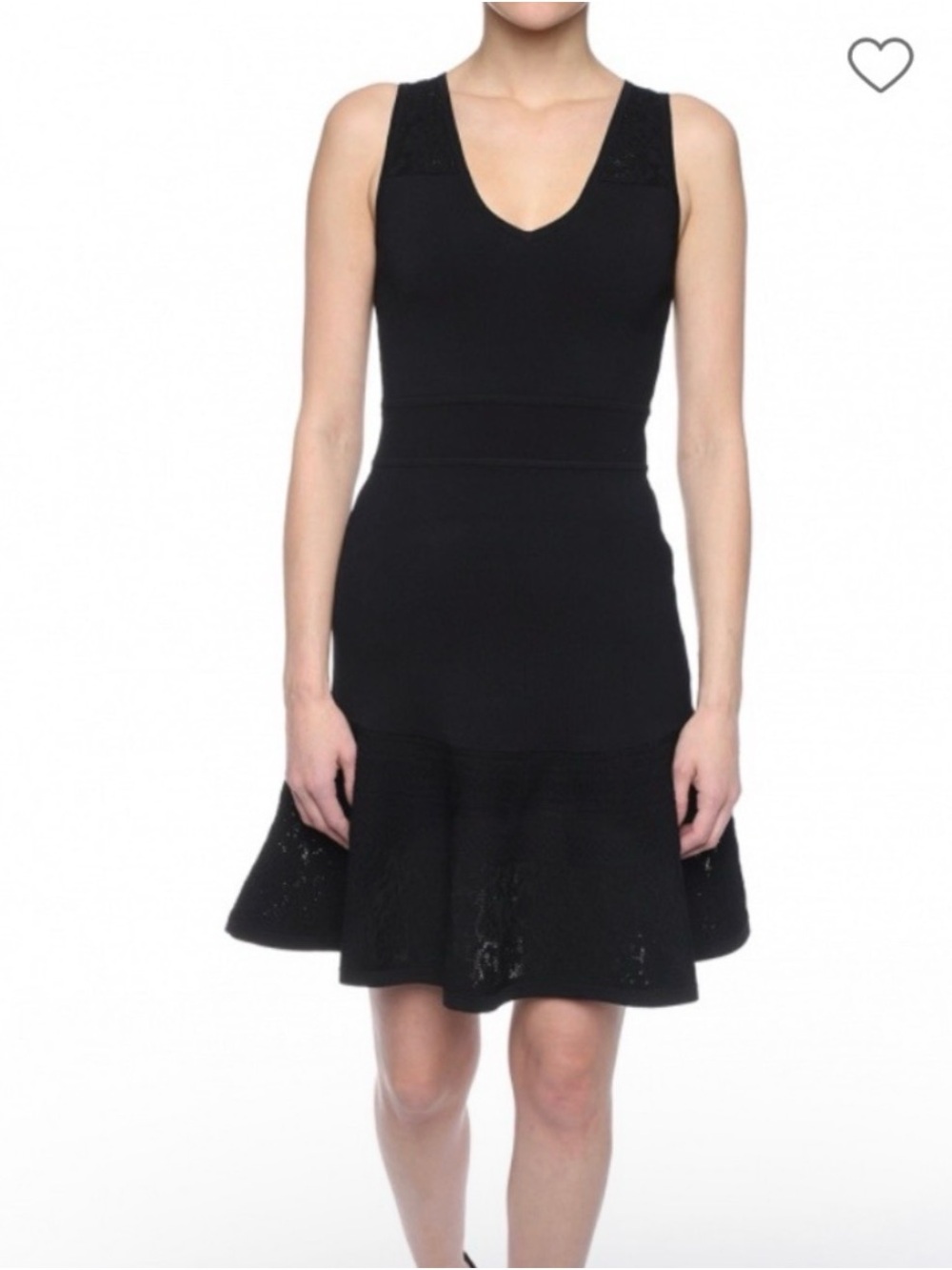 NWT- Michael Kors Flounce Black Lace Accents Sleeveless Knit Dress sz Small